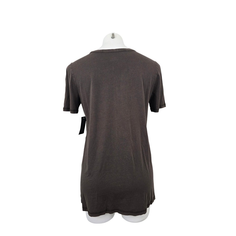 LOGO Principles by Lori Goldstein Knit Tee‎ with Seam Detail Brown XS
